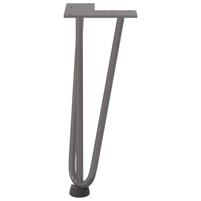 Gambe a forcina per tavolino 4 pz in acciaio naturale 30 cm