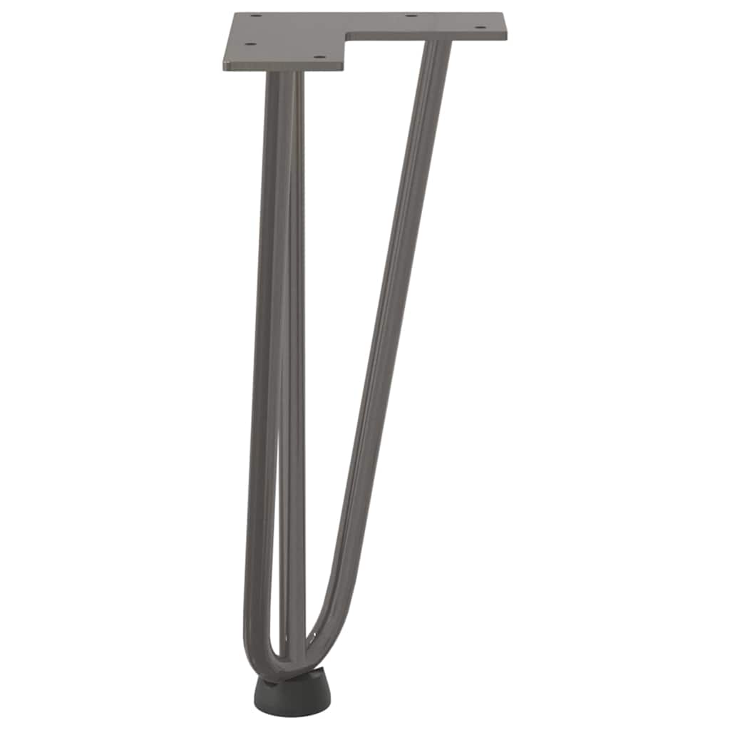 Gambe a forcina per tavolino 4 pz in acciaio naturale 30 cm