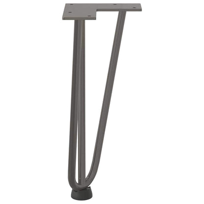 Gambe a forcina per tavolino 4 pz in acciaio naturale 30 cm