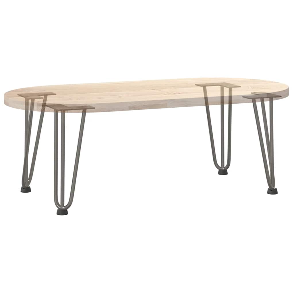 Gambe a forcina per tavolino 4 pz in acciaio naturale 30 cm