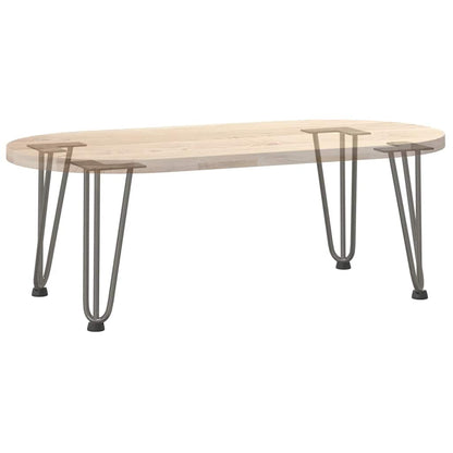 Gambe a forcina per tavolino 4 pz in acciaio naturale 30 cm