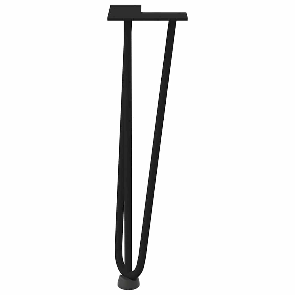 Gambe per Tavolo a Forcina 4 pz Nero 42 cm in Acciaio Massiccio