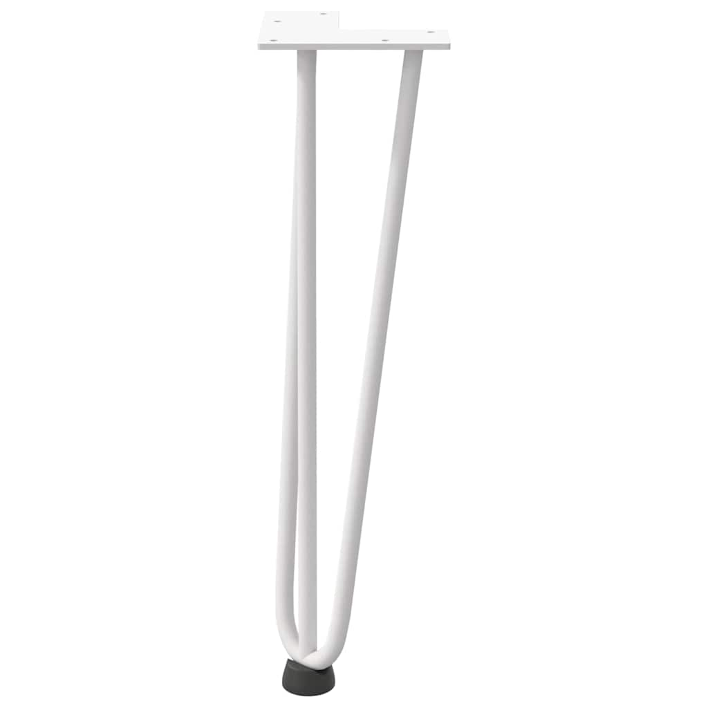 Gambe per Tavolo a Forcina 4 pz Bianco 42 cm Acciaio Massiccio