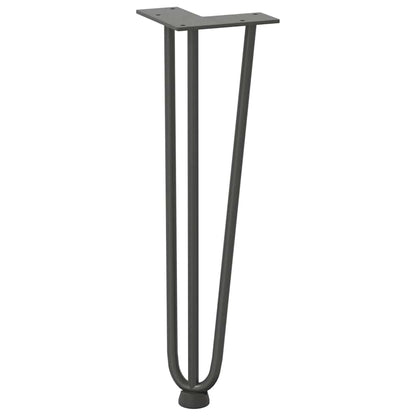 Gambe Tavolo a Forcina 4 pz Antracite 42 cm Acciaio Massiccio