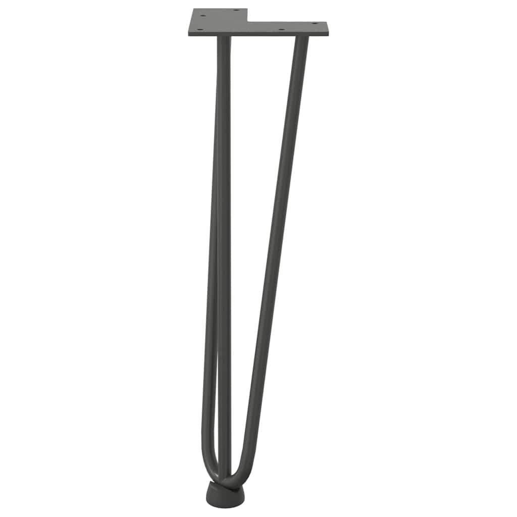 Gambe Tavolo a Forcina 4 pz Antracite 42 cm Acciaio Massiccio