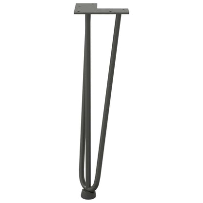 Gambe Tavolo a Forcina 4 pz Antracite 42 cm Acciaio Massiccio