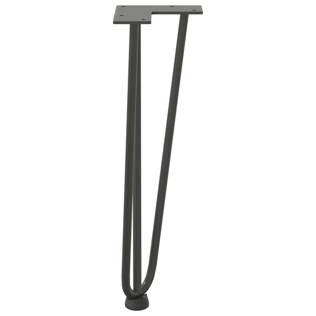 Gambe Tavolo a Forcina 4 pz Antracite 42 cm Acciaio Massiccio