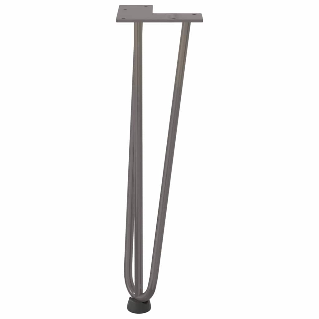 Gambe a forcina per tavolino 4 pz in acciaio naturale 42 cm