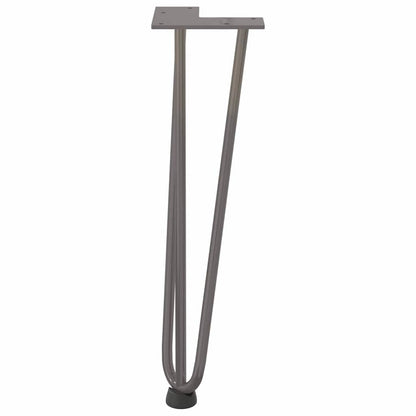 Gambe a forcina per tavolino 4 pz in acciaio naturale 42 cm