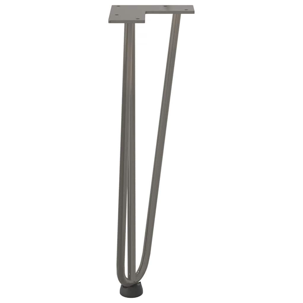 Gambe a forcina per tavolino 4 pz in acciaio naturale 42 cm