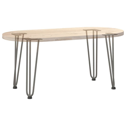 Gambe a forcina per tavolino 4 pz in acciaio naturale 42 cm