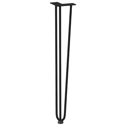 Gambe per Tavolo a Forcina 4 pz Nero 72 cm in Acciaio Massiccio