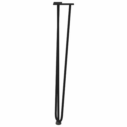 Gambe per Tavolo a Forcina 4 pz Nero 72 cm in Acciaio Massiccio