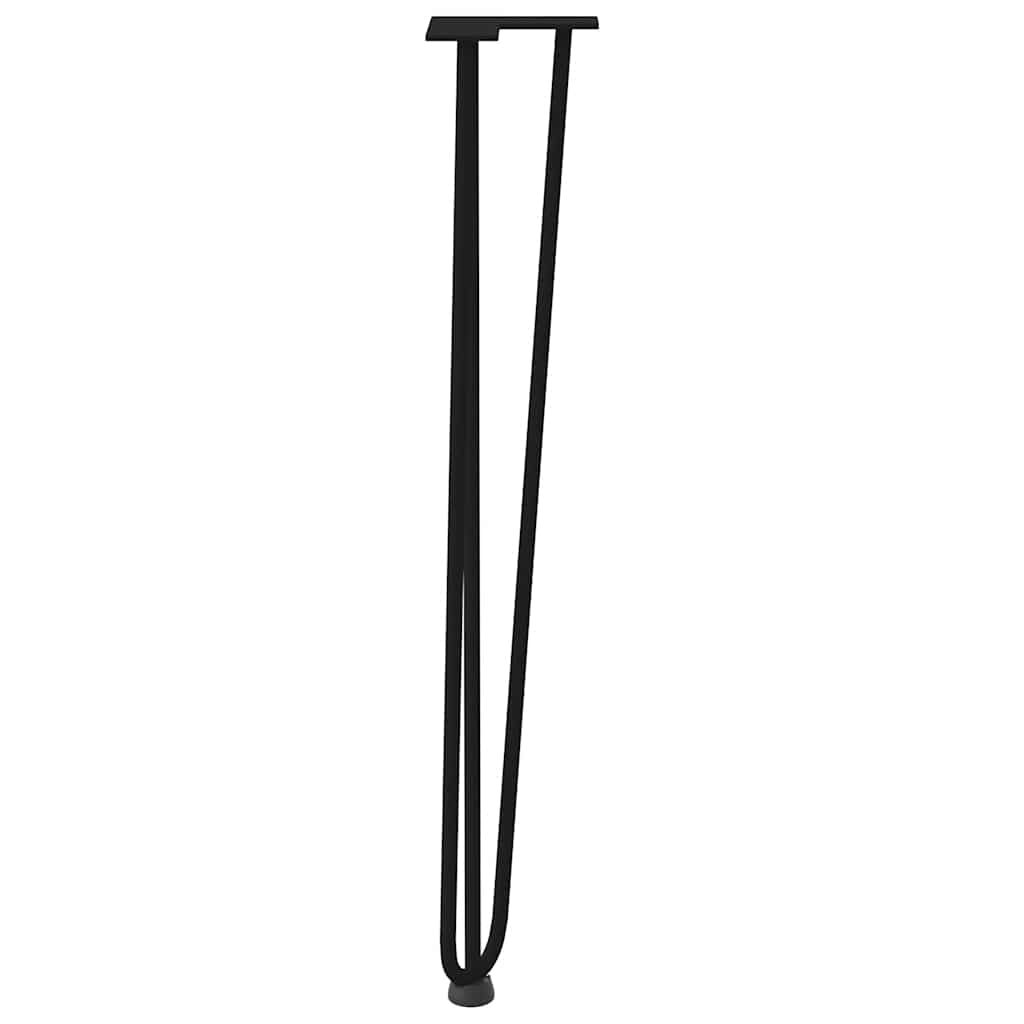 Gambe per Tavolo a Forcina 4 pz Nero 72 cm in Acciaio Massiccio