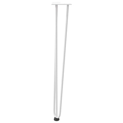 Gambe per Tavolo a Forcina 4 pz Bianco 72 cm Acciaio Massiccio