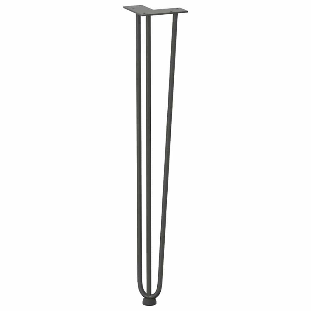 Gambe Tavolo a Forcina 4 pz Antracite 72 cm Acciaio Massiccio