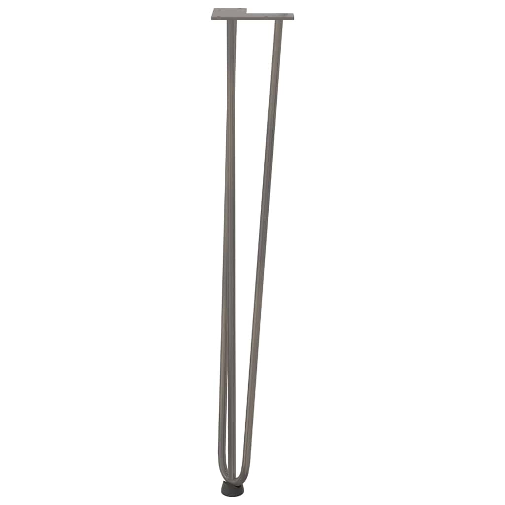 Gambe a forcina per tavoli consolle 4 pz acciaio naturale 72 cm