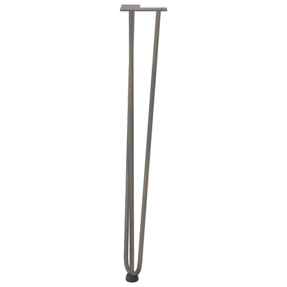 Gambe a forcina per tavoli consolle 4 pz acciaio naturale 72 cm