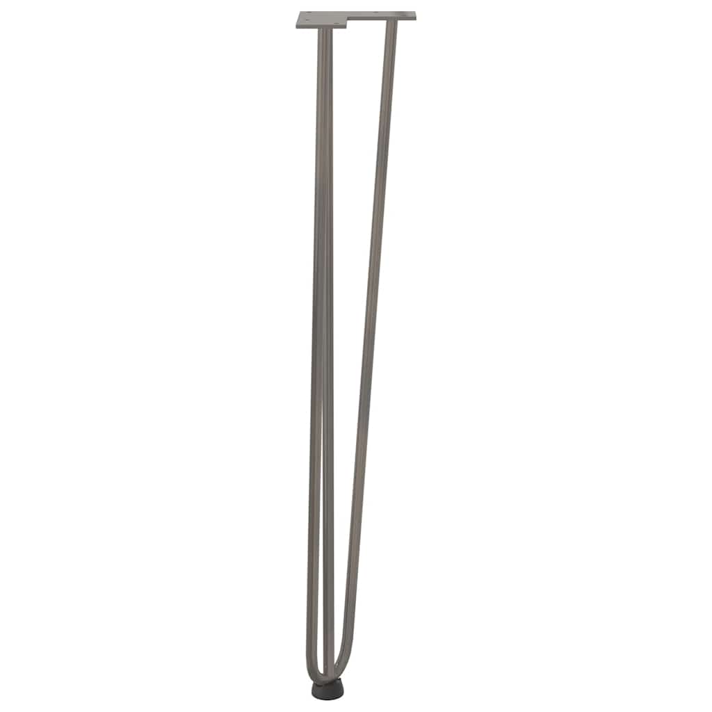 Gambe a forcina per tavoli consolle 4 pz acciaio naturale 72 cm