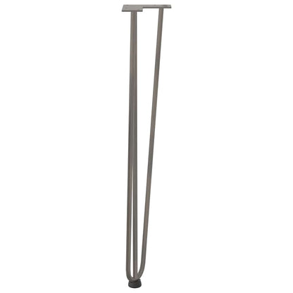 Gambe a forcina per tavoli consolle 4 pz acciaio naturale 72 cm