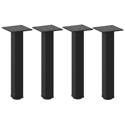 Gambe per Tavolino da Caffè 4 pz Nere 42-44 cm Acciaio