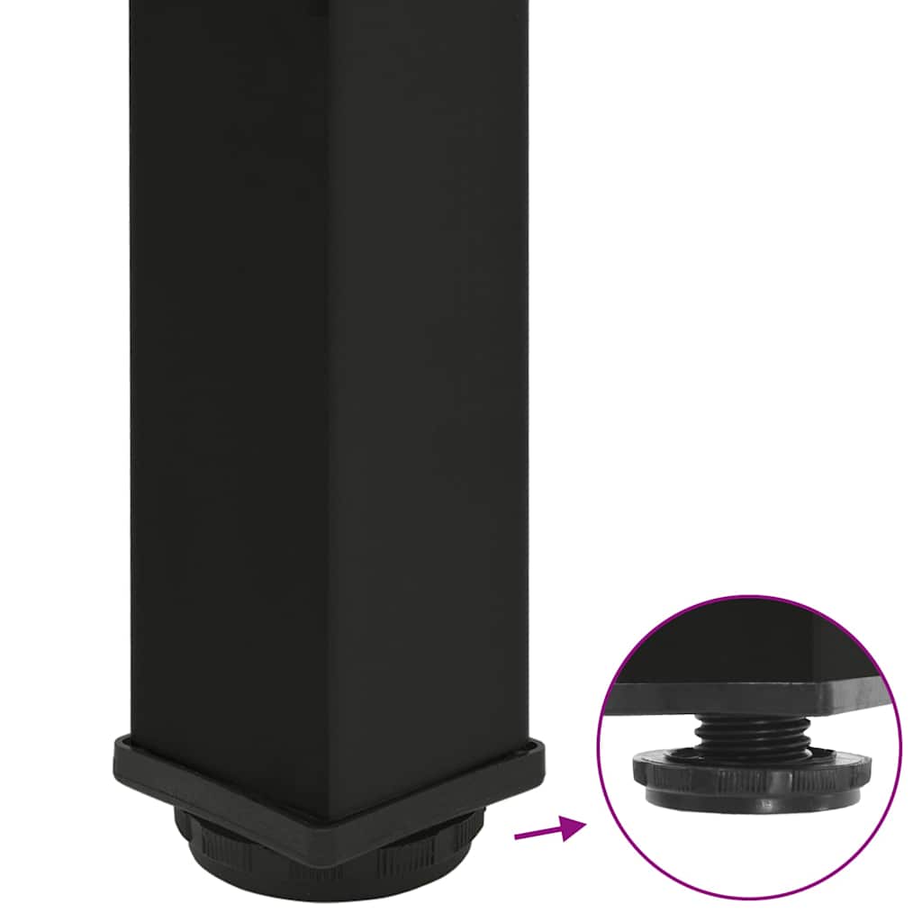 Gambe per Tavolino da Caffè 4 pz Nere 42-44 cm Acciaio