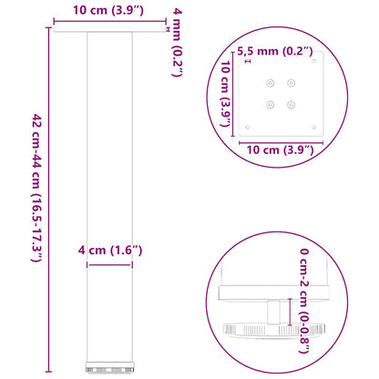Gambe per Tavolino da Caffè 4 pz Nere 42-44 cm Acciaio