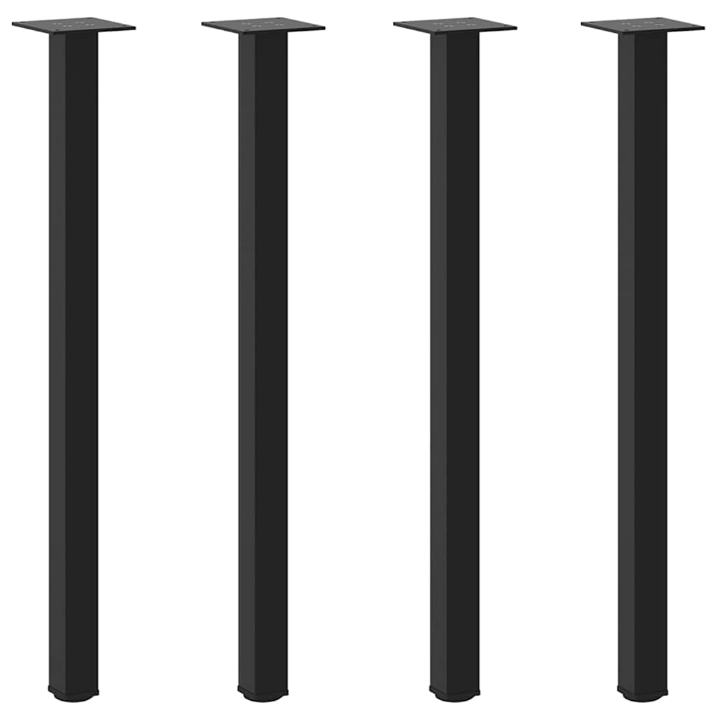 Gambe per tavolo consolle 4 pz nere 72-74 cm in acciaio