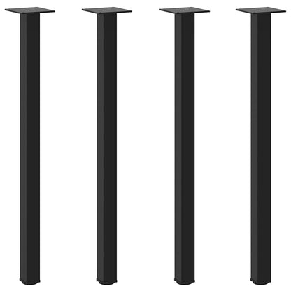 Gambe per tavolo consolle 4 pz nere 72-74 cm in acciaio