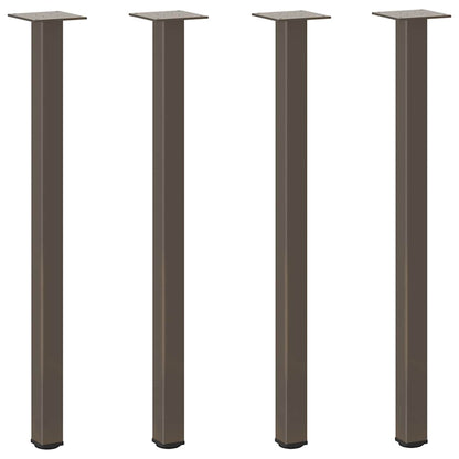 Gambe per tavolo consolle 4 pz in acciaio naturale 72-74 cm