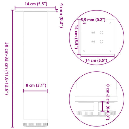 Gambe per tavolino 4 pz Antracite 30-32 cm Acciaio