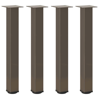 Gambe per tavolo consolle 4 pz in acciaio naturale 72-74 cm