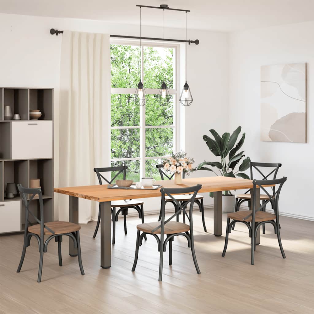Gambe per tavolo consolle 4 pz in acciaio naturale 72-74 cm