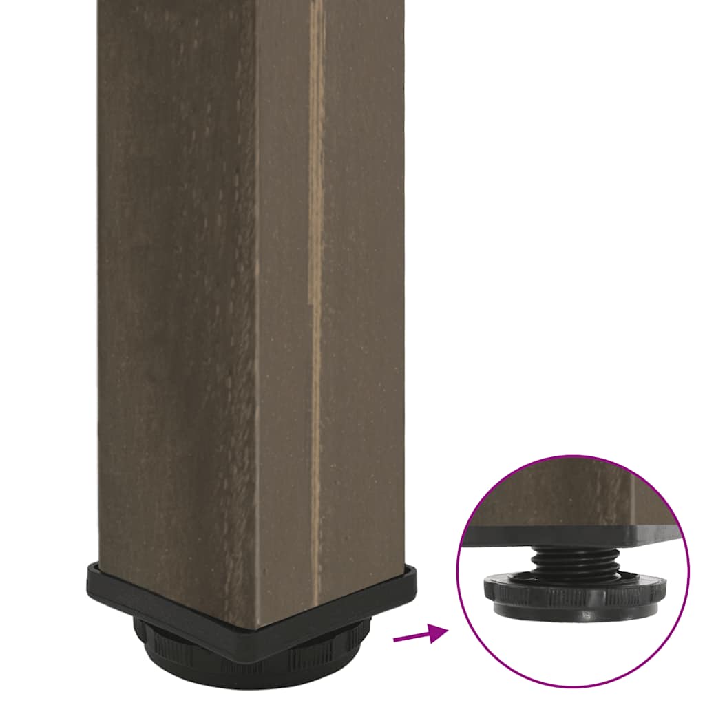 Gambe per tavolo consolle 4 pz in acciaio naturale 72-74 cm