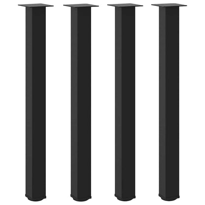Gambe per tavolo da bar 4 pz nere 90-92 cm in acciaio