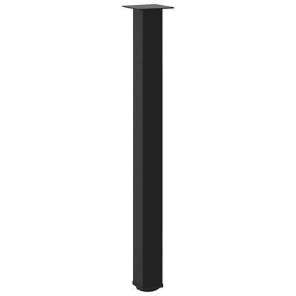 Gambe per Tavolino 4 pz Nero 90-92 cm in Acciaio