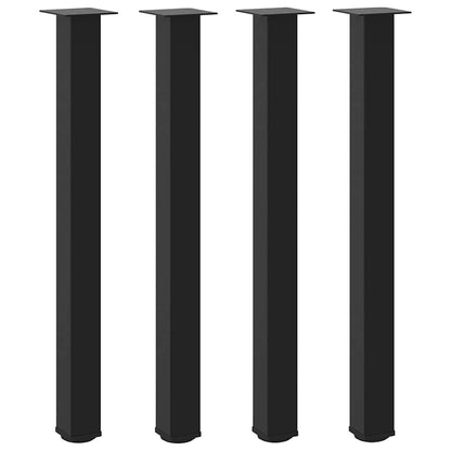 Gambe per tavolo da bar 4 pz nere 100-102 cm in acciaio