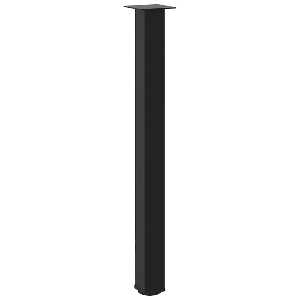 Gambe per Tavolino 4 pz Nero 100-102 cm in Acciaio