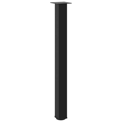 Gambe per Tavolino 4 pz Nero 100-102 cm in Acciaio