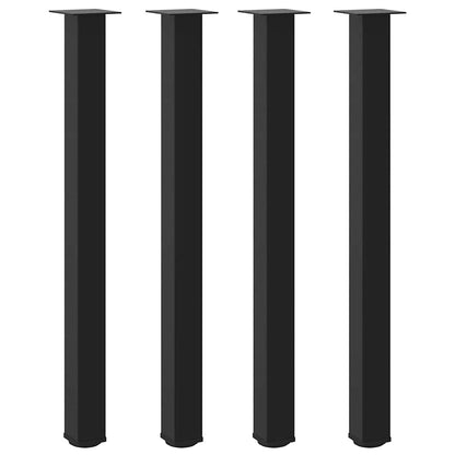 Gambe per tavolo da bar 4 pz nere 110-112 cm in acciaio