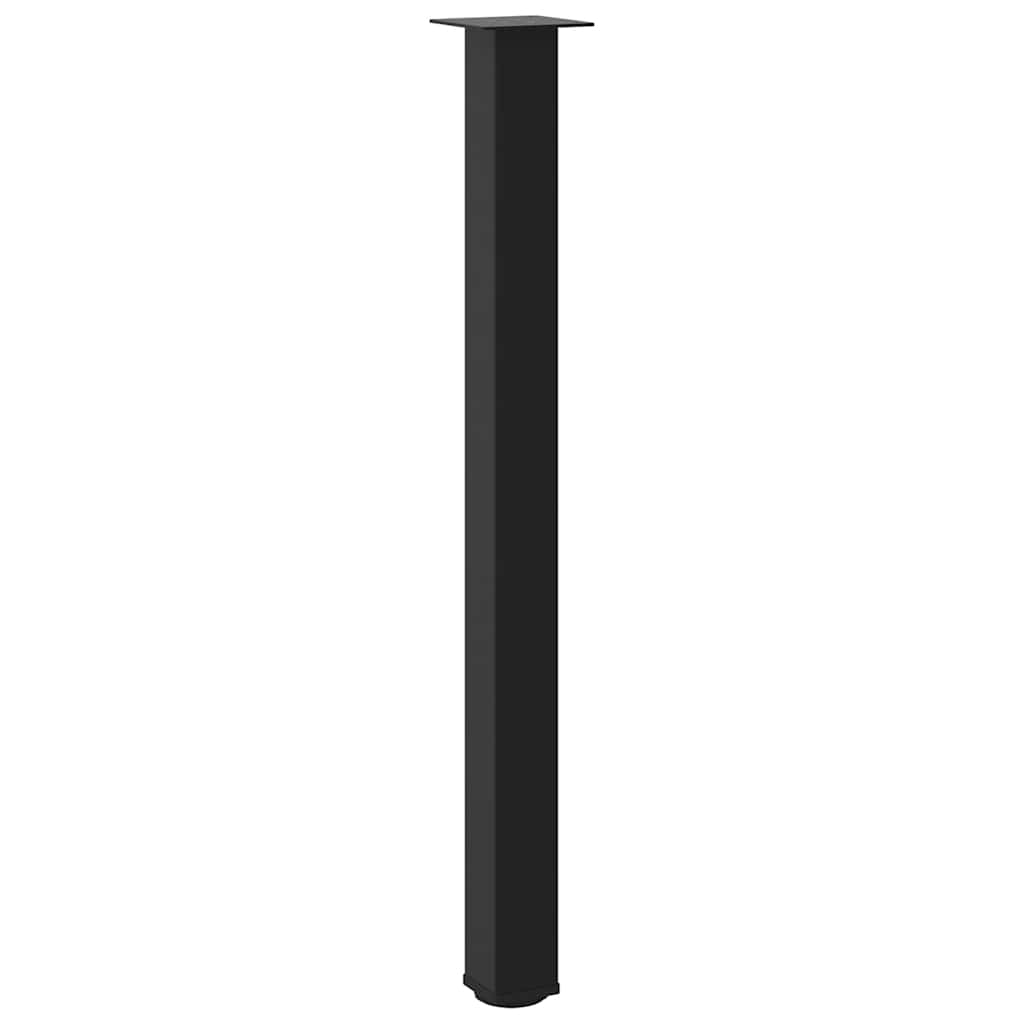 Gambe per Tavolino 4 pz Nero 110-112 cm in Acciaio