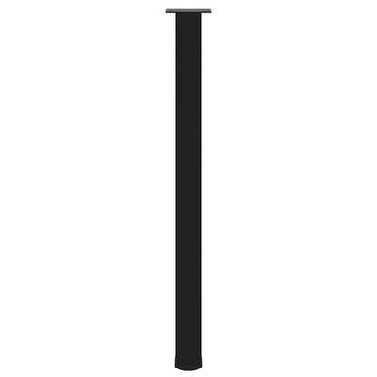 Gambe per Tavolino 4 pz Nero 110-112 cm in Acciaio