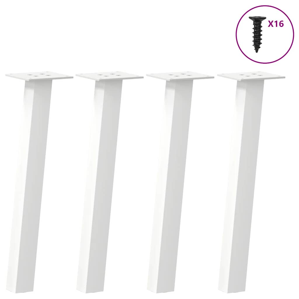 Gambe per Tavolino 4 pz Bianco 30 cm in Acciaio