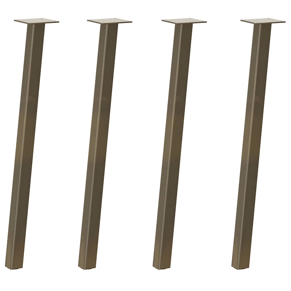 Gambe per tavolo consolle 4 pz in acciaio naturale 72cm Acciaio