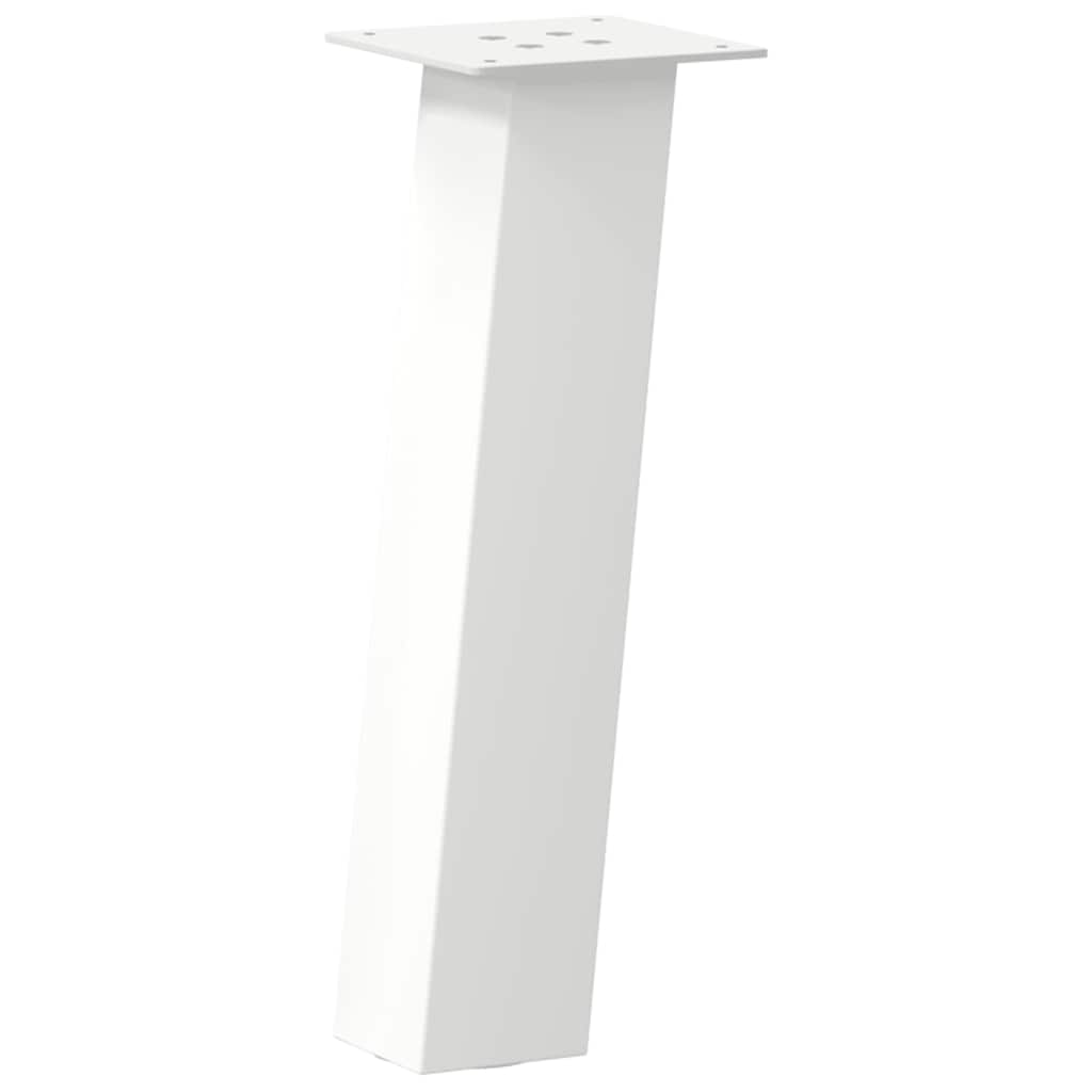 Gambe per Tavolino 4 pz Bianco 30 cm in Acciaio