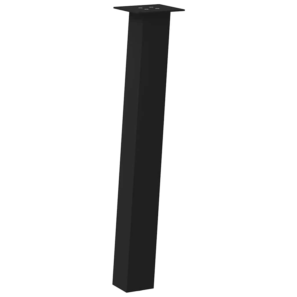 Gambe per Tavolino 4 pz Nero 72 cm in Acciaio