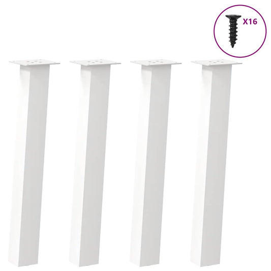 Gambe per Tavolino 4 pz Bianco 72 cm in Acciaio