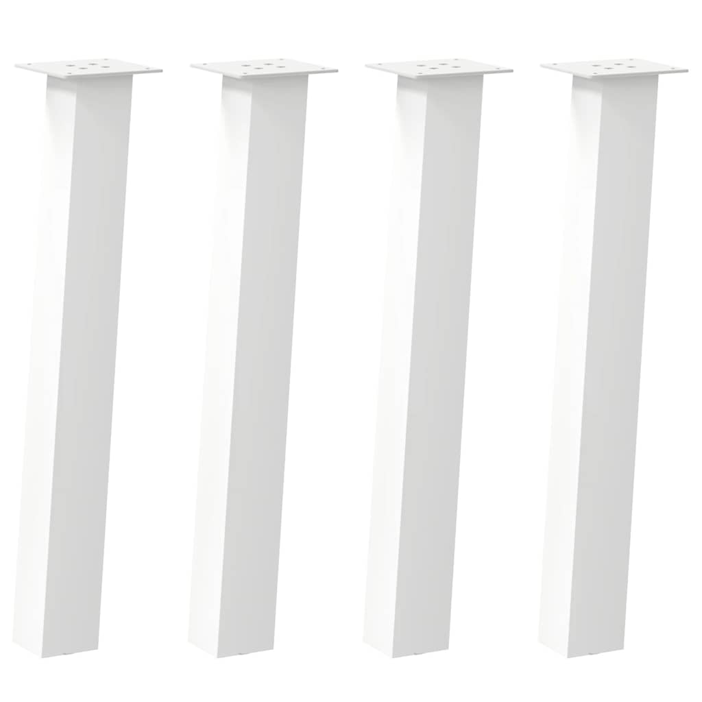 Gambe per tavolo consolle 4 pz bianche 72 cm in acciaio - homemem39