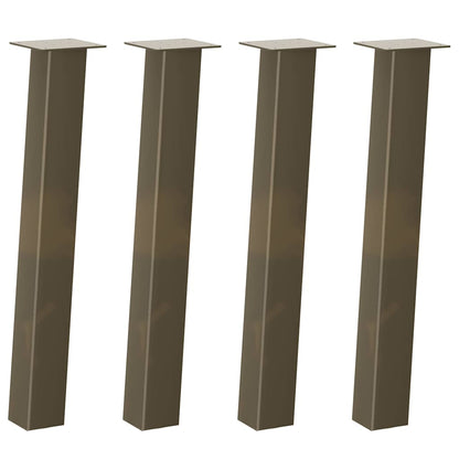 Gambe per tavolo consolle 4 pz in acciaio naturale 72cm Acciaio
