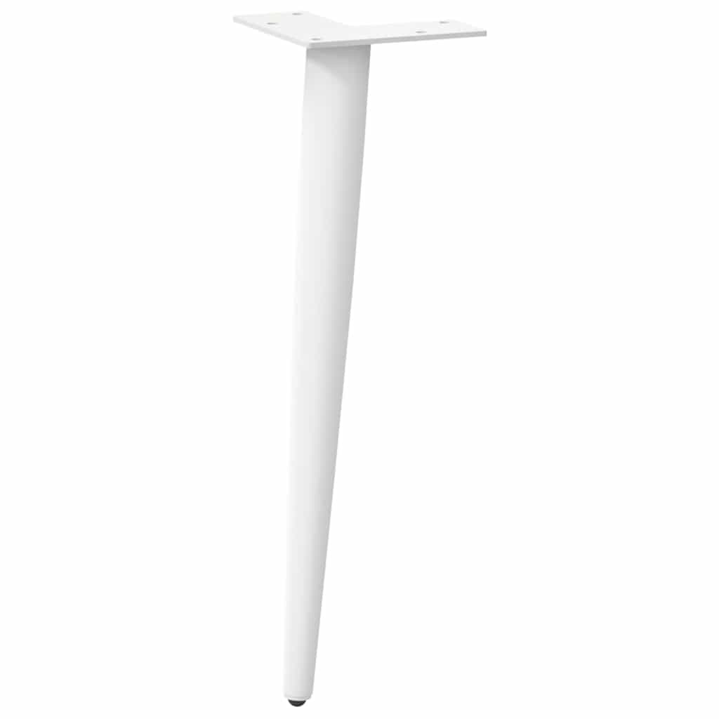 Gambe Tavolino Caffè a Forma Conica 4 pz Bianco 30-31cm Acciaio